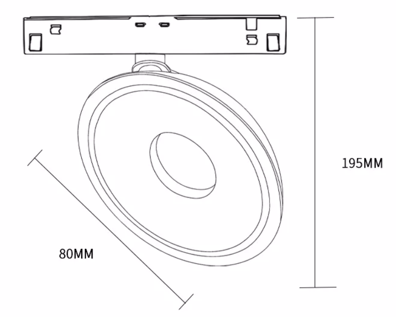 Ufo-magnetische-spot-led-dimbaar-.png Ufo spot magneet track 48V - Afbeelding 2