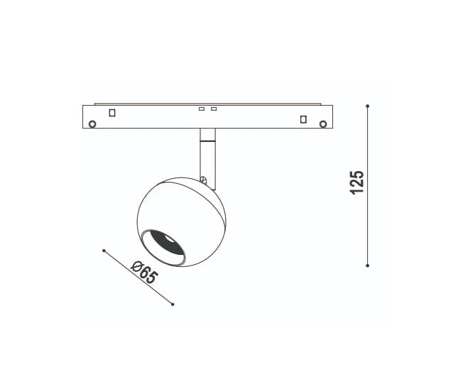 afmetingen-moon-magnetische-spot.jpg Eye spot magneet track 48V - Afbeelding 4