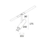 Spot brons magneet track 40mm 48V - Afbeelding 2