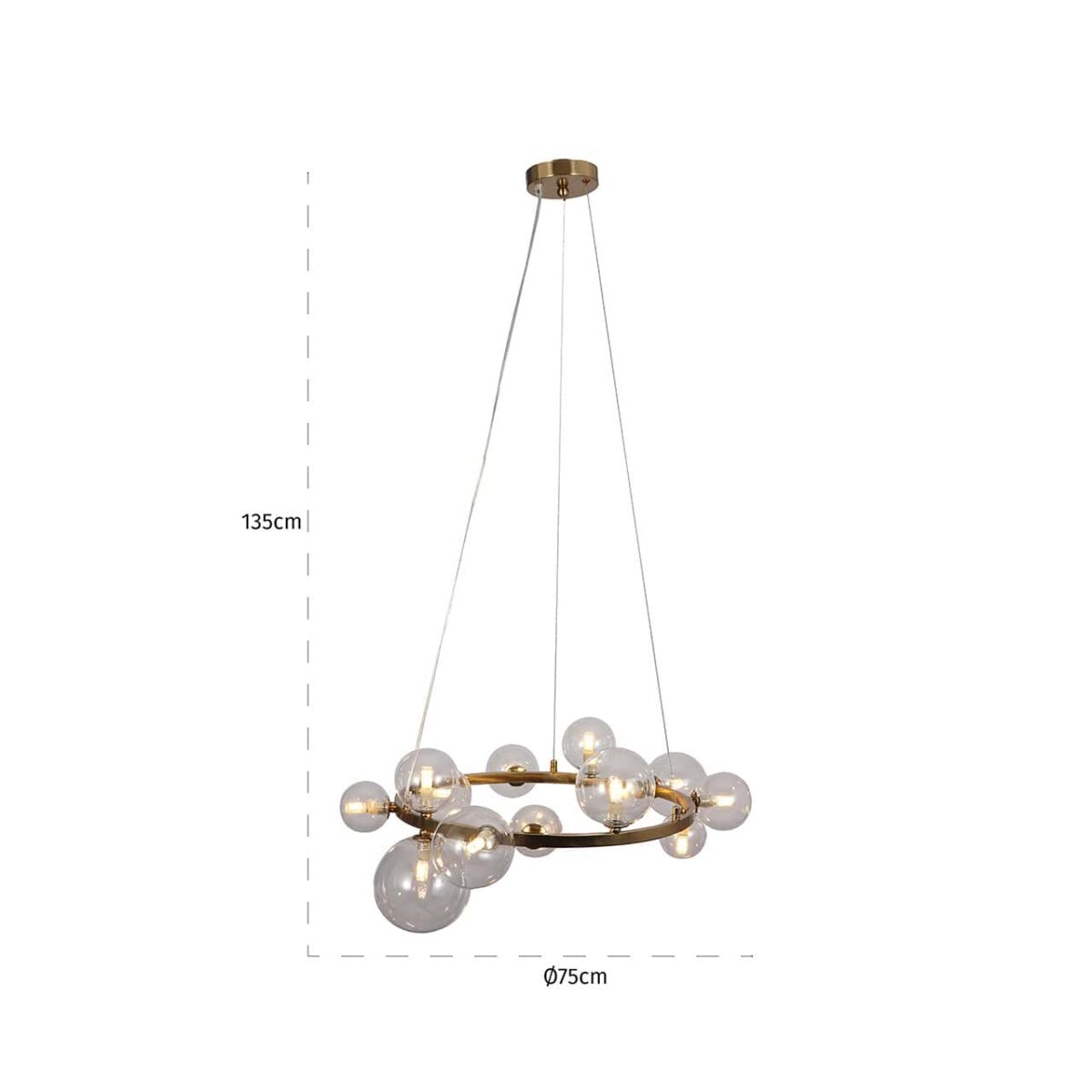 Hanglamp Yosie brushed gold (Brushed Gold) - Afbeelding 2
