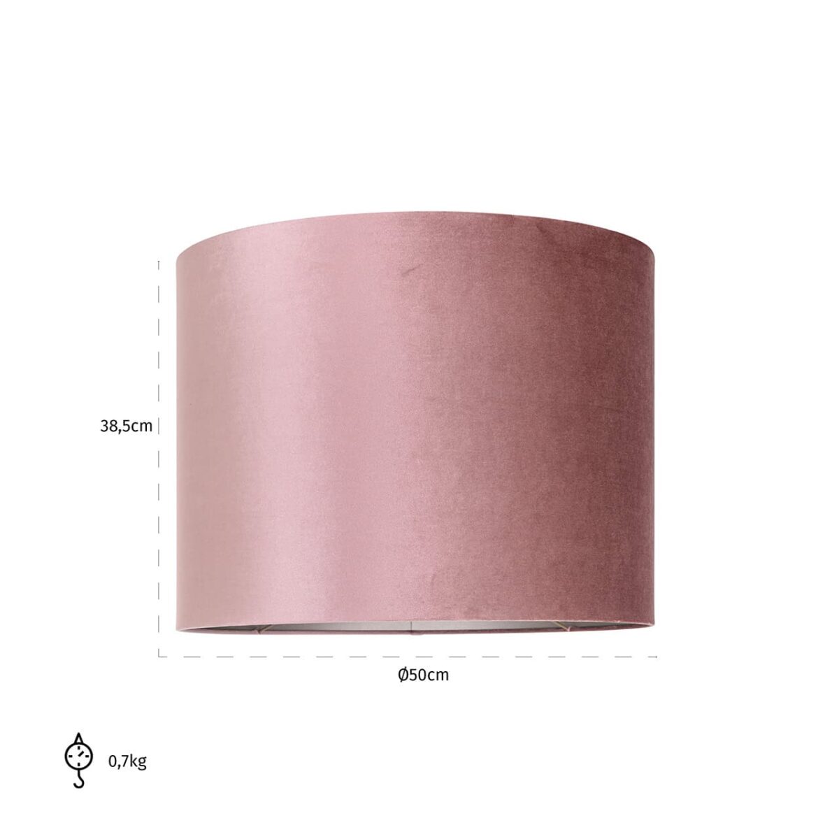 Lampenkap Old rose cilinder 50Ã˜ (Italian-4008 Old Rose) - Afbeelding 2