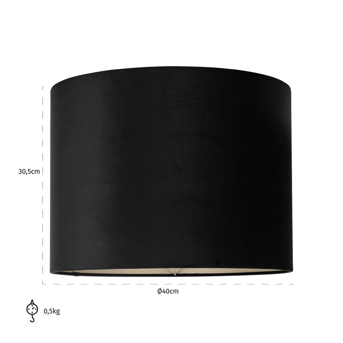 Lampenkap Maddy black velvet, medium (Black) - Afbeelding 2