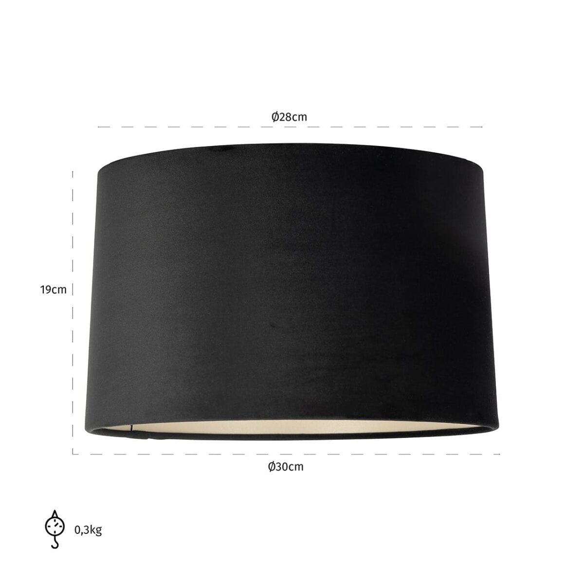 Lampenkap Maddy black velvet (Black) - Afbeelding 2