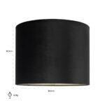 Lampenkap Maddy black velvet, cilinder (Black) - Afbeelding 2