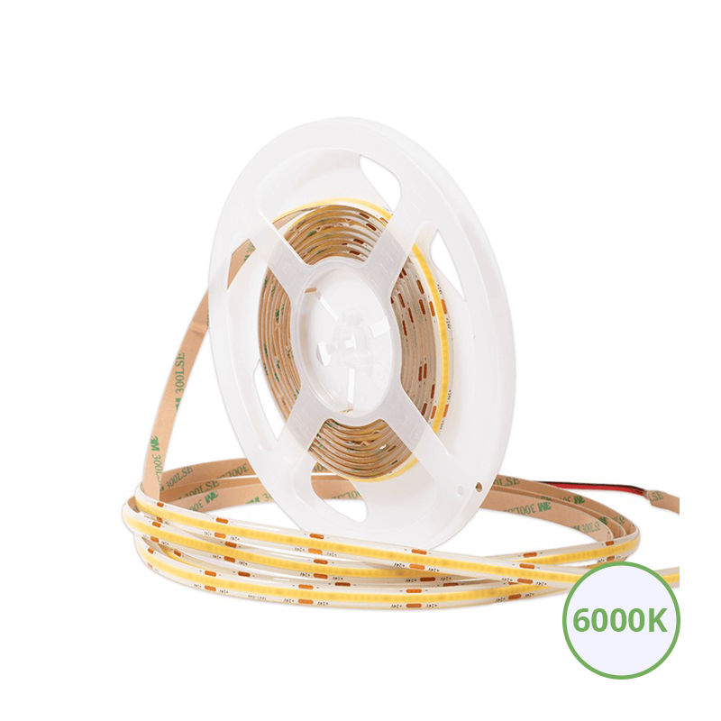 COB-Ledstrip-vrij-knipbaar-24V-IP65-6000K.png COB LEDSTRIP VRIJ KNIPBAAR 24V IP65 5M 10W/M 6000K - Afbeelding 1